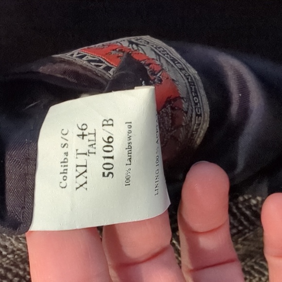 Beautiful wool herringbone single breasted sports coat XXL tall 42 EUC  Caravan - Picture 5 of 6